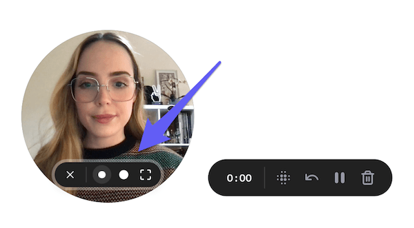 how to start presentation mode Loom-camera-bubble