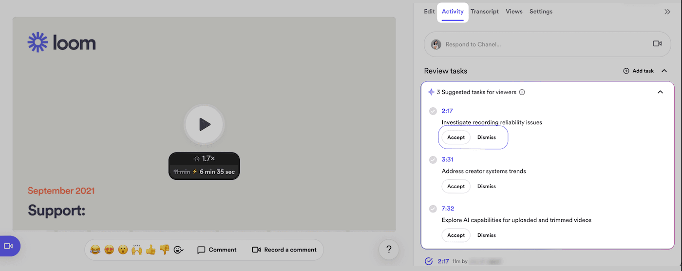 how to start presentation mode Loom-AI-powered-tasks